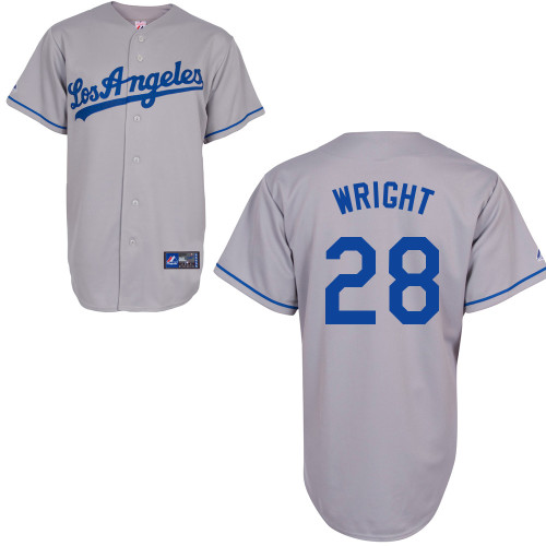 Jamey Wright #28 mlb Jersey-L A Dodgers Women's Authentic Road Gray Cool Base Baseball Jersey